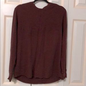 Maroon colored waffle long-sleeve tee